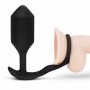 Вибропробка B-Vibe Vibrating Snug & Tug с эрекционным кольцом XL, черный