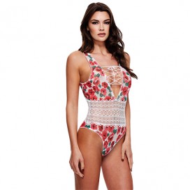 Baci - white floral & lace teddy s/m