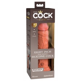 Dubultā blīvuma dildo 22cm miesas krāsa - KING COCK Elite