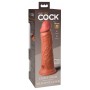 Dubultā blīvuma dildo 22cm miesas krāsa - KING COCK Elite