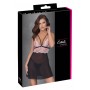 Tīkliņauduma babydoll ar stringiem 2xl rozā/melns cottelli lingerie