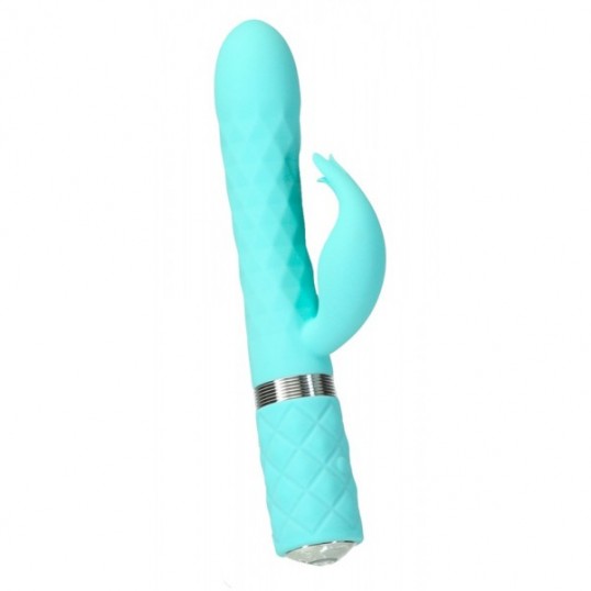 Rabbit vibrator with rotating shaft blue - pillow talk