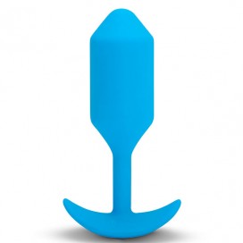 Вибропробка для ношения B-Vibe Vibrating Snug Plug 3, голубая