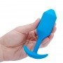 Вибропробка для ношения B-Vibe Vibrating Snug Plug 3, голубая