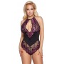 Боди с цветочным кружевом - Body Cottelli CURVES XL