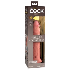 Dubultā blīvuma dildo 25cm miesas krāsa - KING COCK Elite