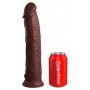 Topelt tihedusega dildo 29,5 cm pruun - KING COCK Elite