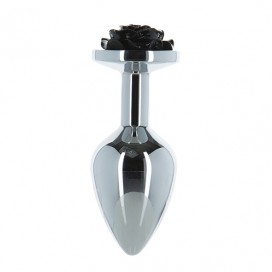 Lux active - metal butt plug black rose