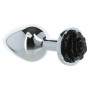 Lux active - metal butt plug black rose