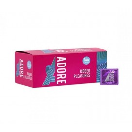 Adore - Ribbed Pleasures condoms - 144 pcs