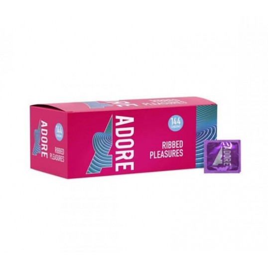 Adore - Ribbed Pleasures condoms - 144 pcs