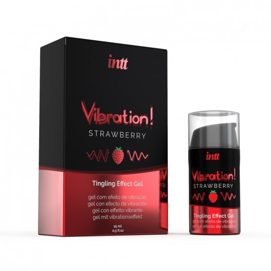 Šķidrais vibrators ar zemeņu aromātu un garšu 15 ml - INTT