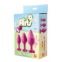 КОМПЛЕКТ ПРОБОК С КАМНЯМИ В ВИДЕ СЕРДЦА РАЗНОГО РАЗМЕРА 3 ШТ. FLIRTS DREAM TOYS розовый