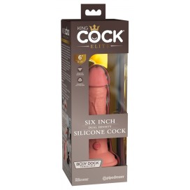 Dubulta blīvuma dildo 18cm miesas krāsa - King Cock Elite