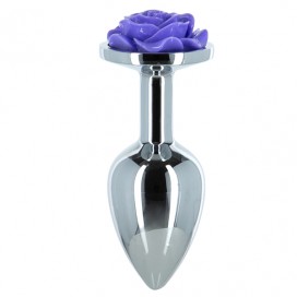 Lux active - metal butt plug purple rose