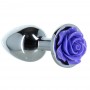 Lux active - metal butt plug purple rose