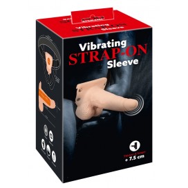 Vibrējošs starp-on dildo ar siksnu 17,5cm - YOU2TOYS