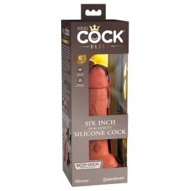 Dubulta blīvuma dildo 18cm miesas krāsa - King Cock Elite