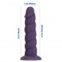 Rihveldatud dildo 14cm lilla - Addiction