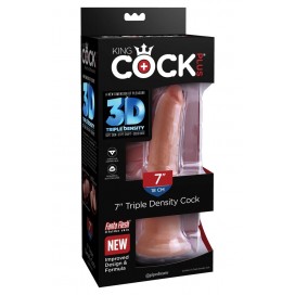 Trīskārša blīvuma dildo 21cm miesas krāsa - KING COCK