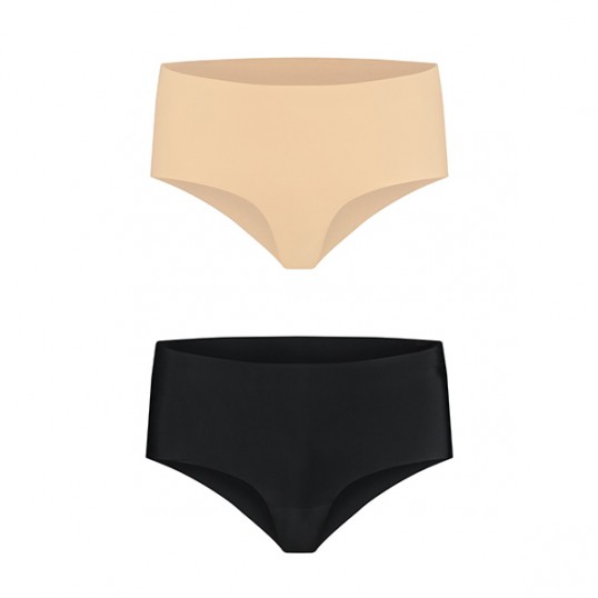 Bye Bra - Invisible High Brief Nude + Black XL