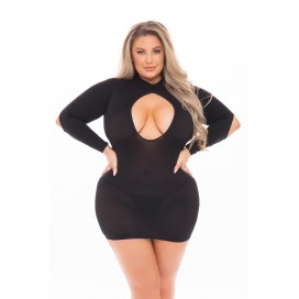 DEVILISH BACKLESS DRESS BLACK, PLUS SIZE