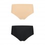 Bye Bra - Invisible High Brief Nude + Black XXL