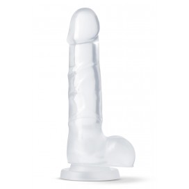 Dildo ar sēkliniekiem 19cm caurspīdīgs - B YOURS DIAMOND QUARTZ