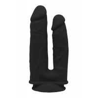 Dubults dildo ar dubultu blīvumu 19cm melns - REAL LOVE