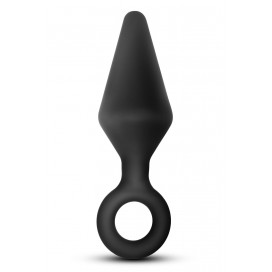 ANAL ADVENTURES PLATINUM SILICONE LOOP PLUG LARGE BLACK