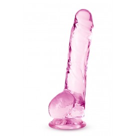 Dildo ar piesūcekni 20cm rozā - NATURALLY YOURS