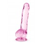 NATURALLY YOURS 8" CRYSTALLINE DILDO ROSE