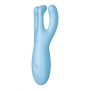 Uzliekams vibrators ar 3 motoriem zils - SATISFYER THREESOME 4