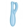 Uzliekams vibrators ar 3 motoriem zils - SATISFYER THREESOME 4