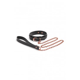 BONDAGE COUTURE COLLAR AND LEASH BLACK