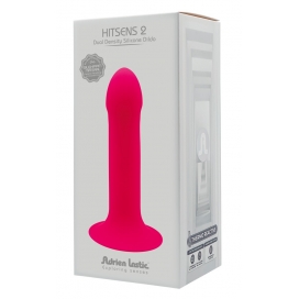 Topelt-tihedusega silikoonist dildo 16,8cm roosa - Hitsens 1
