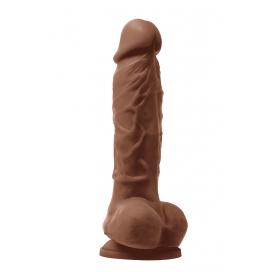 Dildo ar sēkliniekiem 16,7cm brūns - COLOURS PLEASURES