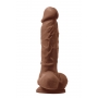Dildo ar sēkliniekiem 16,7cm brūns - COLOURS PLEASURES