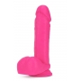 Topelt-tihedusega dildo munanditega 20,3cm roosa - NEO