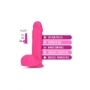 Topelt-tihedusega dildo munanditega 20,3cm roosa - NEO