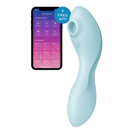 Daudzfunkcionāls stimulators ar aplikācijas vadību zils - SATISFYER CURVY TRINITY 5+