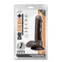 DR. SKIN PLUS 6 INCH POSABLE DILDO WITH BALLS CHOCOLATE