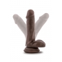 DR. SKIN PLUS 6 INCH POSABLE DILDO WITH BALLS CHOCOLATE