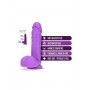 Topelt tihedusega dildo munanditega 20,3 cm lilla - NEO