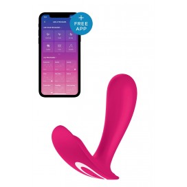 Roosat värvi püksikutevibraator koos rakendusega - SATISFYER TOP SECRET