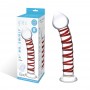 Stikla dildo ar līnijām 20,3 cm - Glas - mr. Swirly