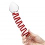 Stikla dildo ar līnijām 20,3 cm - Glas - mr. Swirly