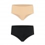 Bye Bra - Invisible High Brief Nude + Black S