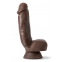 Dildo ar saspiežamiem sēkliniekiem 21,6cm brūns - dr. SKIN PLUS