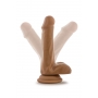 DR. SKIN PLUS 6 INCH POSABLE DILDO WITH BALLS MOCHA